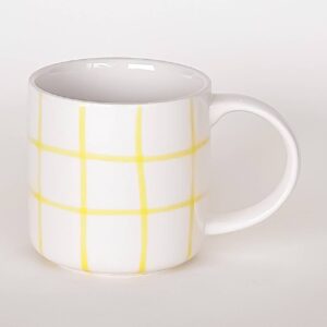 Von Magazin Minori- handbemalter Keramikbecher Grid yellow