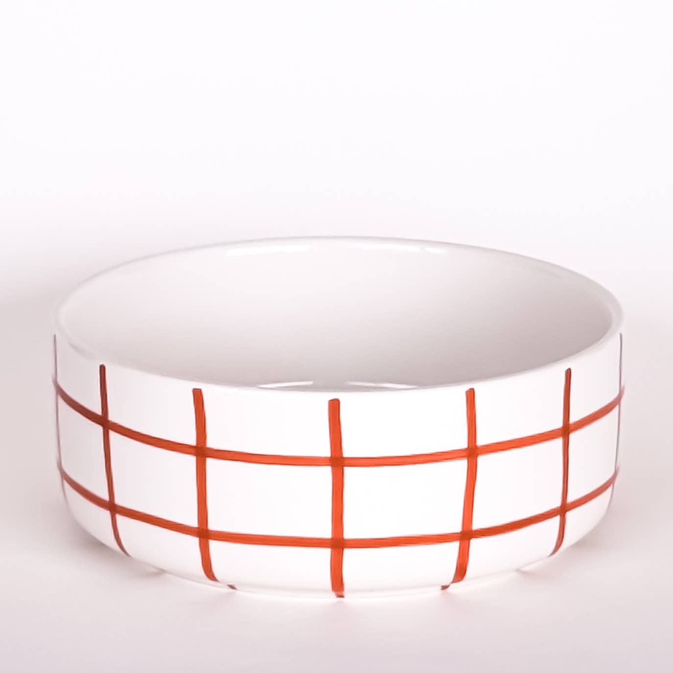 Von Magazin Minori- handbemalte Schale in Farbe Grid Cotto orange
